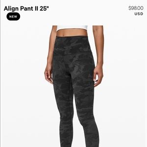 Lululemon Align pant II grey Incognito 25” Size 6